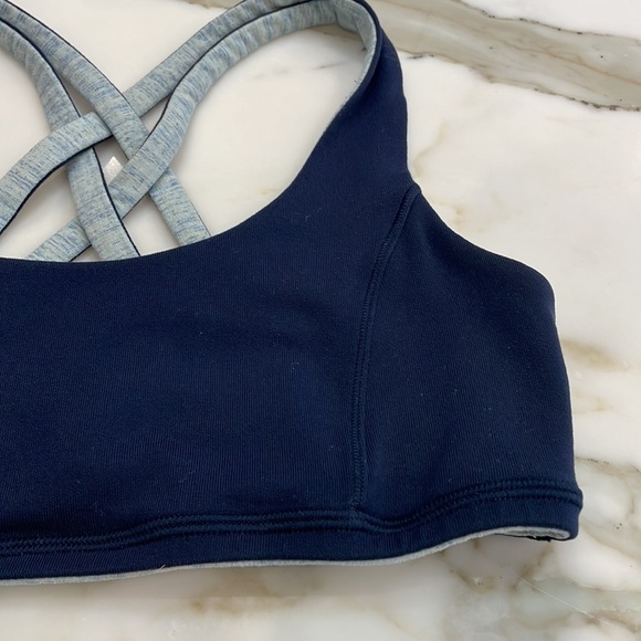 Lululemon Ivivva Navy & Light Blue Reversible Strappy Sports Bra—Great Condition - Picture 2 of 7